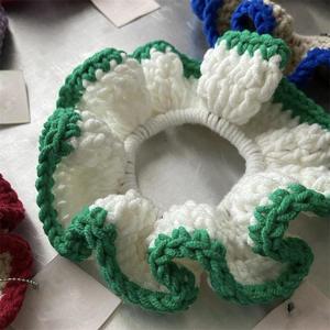 Hot Selling Handmade Crochet Colorful Ruffled Elastic Scrunchies Wholesale Birthday Gifts for Women Made of Polyester Acryl - Product Image 6