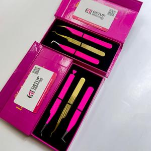 Pince à épiler de précision GETUP BROSONS IMPEX en acier inoxydable à pointe lisse pour isolation des cils/45, en plasma doré - Product Image 4