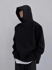 Sweatshirts à capuche légers et basiques pour hommes Pull baggy avec épaule tombante Teint uni pour une coupe confortable en hiver - Product Image 6