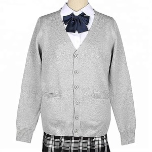 Suéteres tipo cárdigan para uniformes escolares infantiles al por mayor, fabricante directo de fábrica de prendas de punto personalizadas OEM, cálido y cómodo para el invierno, de lana. - Product Image 2