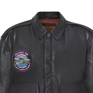 Veste de vol en cuir durable pour homme avec look et caractéristiques d'aviateur authentiques-parfaite pour le temps froid - Product Image 6