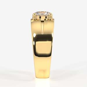 Bague classique simple pour homme en or 18 carats avec diamant rond cultivé en laboratoire - Product Image 4