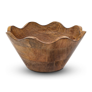 ชามสลัดทำจากไม้ทรงหอยเชลล์เครื่องครัว B2B จากโรงงานเวียดนาม - Product Image 1