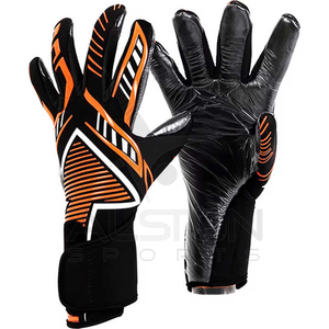 Gants de gardien de but de football professionnels conçus sur mesure, en nylon et latex tricoté, offrant une protection optimale - Product Image 4