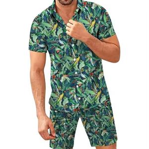 Ensemble chemise et short hawaïen à impression personnalisée Chemise décontractée Ensemble chemise de plage pour hommes pour l'été - Product Image 1