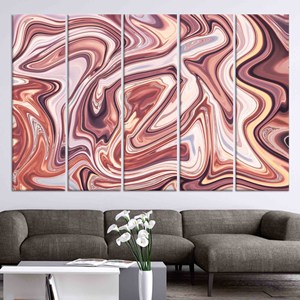 Impression sur toile Marbre Rose : Art mural abstrait moderne, LOT DE 5 TOILES - Product Image 1