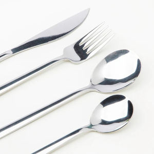 Burnished Metal Flatware <b>Knife</b> <b>Fork</b> Spoon Cutlery <b>Set</b> Stainless Steel Unique Handle Flatware Silverware <b>Set</b> Mirrored Steel - Product Image 2