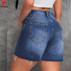 Factory Made Summer Shorts Active Wear Cotton <b>Jogging</b> Distressed <b>Denim</b> Shorts for Women <b>Denim</b> Distressed Shorts - Product Image 5