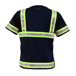 เสื้อยืดแขนสั้นสะท้อนแสงทำจากโพลีเอสเตอร์คุณภาพสูงเสื้อยืดวิศวกรใส่ทำงานความปลอดภัยเสื้อยืดก่อสร้างงานรักษาความปลอดภัย - Product Image 2