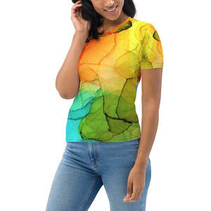 Vente en gros de chemises pour femmes, T-shirts à sublimation, chemise à impression personnalisée en polyester 100% fibres, meilleure qualité - Product Image 2