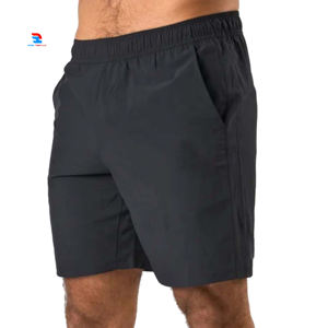 Pantalones cortos de Yoga de cintura alta para hombres con cordón 100% algodón poliéster tejido transpirable gimnasio ropa de fitness pantalones cortos niños - Product Image 1