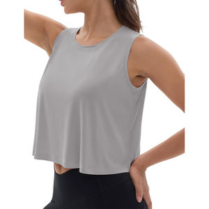 Tops ligeros personalizables de Yoga para mujer, ropa de entrenamiento elástica transpirable, Etiqueta Privada para ropa de gimnasio de verano, OEM Fitness - Product Image 3