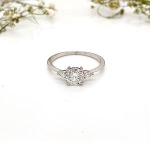 Igi แหวนเพชรกลมสำหรับงานแต่งงานและงานหมั้นแหวนทอง14K สำหรับใส่ในแล็บ - Product Image 1