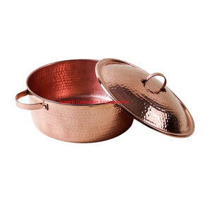 Olla de cobre moderna con tapa y asas de latón para cocina y restaurante, utensilios de cocina tradicionales de primera calidad y cazuela - Product Image 4