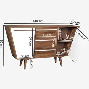 Ellen Farmhouse Buffet moderne de luxe en bois massif pour cuisine, hôtel, chambre, salle à manger et salon-Éco-responsable - Product Image 3