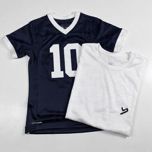 Camiseta de Fútbol Profesional 100% Poliéster, Transpirable, con Logotipo Personalizado, Impresión por Transferencia de Calor, Antibacteriana, Ecológica, Cuello en V - Product Image 3