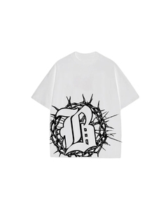 เสื้อยืดผู้ชายสไตล์เรโทรสุดฮิต ผ้าฝ้าย 100% คุณภาพสูง พิมพ์ลายโลโก้ตามสั่ง ทรงหลวม สไตล์สตรีท พร้อมดีไซน์สั่งทำพิเศษ ผ้าหนา GSM สูง - Product Image 5