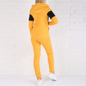 Chándal deportivo de diseño de fábrica, diseño personalizado, 100% algodón, cremallera, pantalones de chándal y sudaderas con capucha, conjuntos de chándal para correr para mujer - Product Image 6