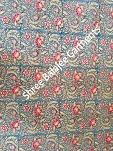 Tela de algodón puro 100% amarillo rojizo, Tela con estampado Floral indio a mano para bolsos de ropa de mujer y niño, diseño de bloque Floral - Product Image 3