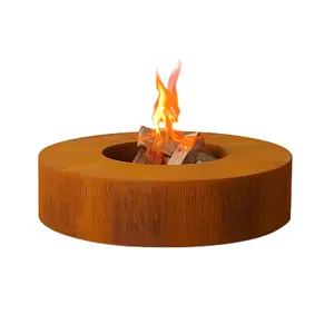 Großer dekorierter moderner Outdoor-Gasverbrennung-Feuerstelle mit Wasserspezifischer Propangas 100 cm Corten Stahl-Feuerstelle