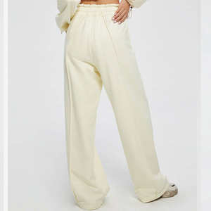 Pantalons de jogging pour femmes d'hiver, leggings de sport, pantalons décontractés empilés, cordon de serrage, taille mi-haute, 100% coton toile - Product Image 2