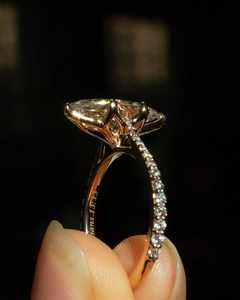 แหวนหมั้นเพชรโมอิสตัดขนาด12x6มม. แหวนทองประดับงานแต่งงานสำหรับเจ้าสาว - Product Image 2