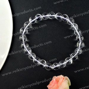 Bracelet de guérison en quartz clair de 8 mm pour la clarté, la concentration et l'énergie positive - Product Image 2