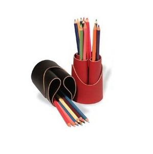 Wholesale Custom Leather Round Pencil Pen Cup Pen Holder Organizer for Desk Storage for Home Office School <b>Table</b> <b>Decor</b> - Product Image 1