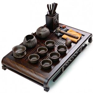 EXPERIENCE CHERRY WOODEN Morden Luxury Handmade Customizable <b>Tea</b> <b>Set</b> <b>with</b> Pot and Tray Coconut Wood <b>Teapot</b> Cup - Product Image 1