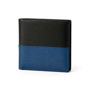 Portefeuille bifold en cuir véritable pour hommes, deux tons, rouge et vert, porte-cartes et porte-monnaie fin - Product Image 4