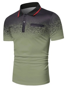 Polos de golf manches courtes homme respirants légers Polos de golf personnalisés imprimés par sublimation - Product Image 5