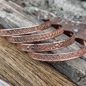 Trendy <b>Boho</b> Copper Fashion Bangles for Women Lightweight Jewelry for Parties and Gifting by Tradebyd - Product Image 5