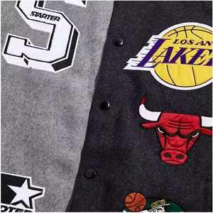 La mejor chaqueta universitaria de punto de invierno de calidad superior Logotipo personalizado Lona frontal Tendencia Moda Streetwear Estilo Bomber Jacket - Product Image 2