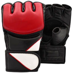 Gants MMA demi-doigts pour hommes OEM en cuir évacuant l'humidité avec fermeture à lacets pour poignet velcro fabriqué rapidement au Pakistan - Product Image 4