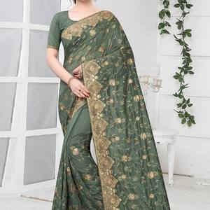 ชุดส่าหรีคอลเลกชั่นที่สวยขึ้นเครื่องบินดีไซน์เนอร์สวย - Product Image 4