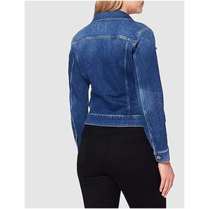 Chaqueta vaquera de mujer OEM personalizada transpirable, chaqueta vaquera básica de manga larga de gran tamaño con botones y bolsillos, chaqueta de talla grande - Product Image 3