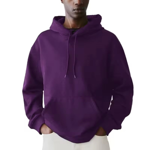 Sudadera con Capucha de Doble Capa de Algodón Grueso con Bolsillo Tipo Canguro y Hombros Caídos, Estilo Urbano Clásico con Logotipo Personalizado para Hombre - Product Image 2