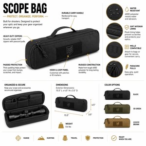 Spotting Scope Binocular <b>Padded</b> Harness Carrier MOLLE System 1000D <b>Waterproof</b> Cordura Nylon Precision Laser Rangefinder Bag - Product Image 4