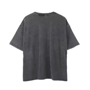 Vente en gros T-shirt à manches courtes 100% coton pour homme T-shirt noir personnalisable à séchage rapide et lavage vintage lourd 250g - Product Image 2