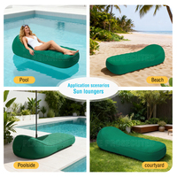 Chaise longue de piscine gonflable d'usine avec housse en tissu amovible Logo personnalisé Chaise flottante Chaise longue de soleil d'extérieur