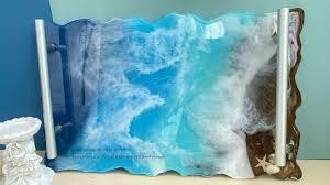 Plateau de service en résine écologique de haute qualité, style Art déco, forme et couleur personnalisées, poignée en laiton, décoration d'intérieur, rangement, luxe, salon - Product Image 3