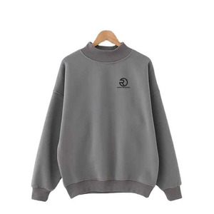 Sweat-shirt uni à col haut personnalisé en polaire épaississante à col montant Pull en polaire imprimé de mode pour sweats à capuche et sweat-shirts pour hommes - Product Image 6