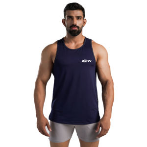 Camiseta sin mangas de poliéster para hombre, chaleco atlético sin mangas, tela ligera transpirable que absorbe la humedad para entrenamiento, gimnasio, correr - Product Image 1