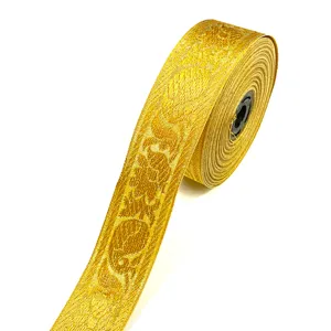 Indian Factory Metallic Jacquard Lace Trim Ribbon Supplier For Women's Garments And Decorations DIY