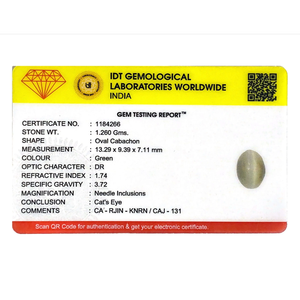 Pierre précieuse naturelle œil-de-chat 6,3 carats, pierre brute polie jaune-vert doré, taille ovale, effet lumineux magnifique - Product Image 4