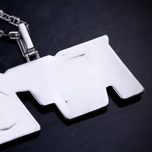Colgante de Plata 925 Personalizado con Moissanita en Forma de Letra, Baño de Rodio, Colgante con Baño de Rodio Personalizado - Product Image 5