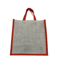 Groothandel Eco-Gelamineerde Jute Tas Custom Logo Outdoor Gebruik Linnen Strand Hessian Herbruikbare Draagtassen Voor Strand Of Winkelen