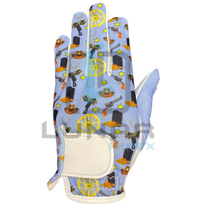 Western Blue Women's <b>Moisture</b> Wicking Left and Right Hand <b>Gloves</b> 3D Sublimation Designing on Cabretta Leather Golf <b>Gloves</b> - Product Image 1
