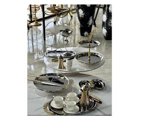 Marteau sous plats émaillés Plancheur en laiton avec motif floral Plateaux en acier inoxydable bols Supports de niveau et plats fabriqués en Inde - Product Image 1