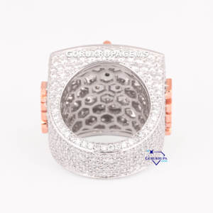 Anillo Hip Hop para hombre en plata de ley 925 cultivado en laboratorio con diamantes de corte redondo de claridad VVS para fiesta de compromiso de boda - Product Image 5